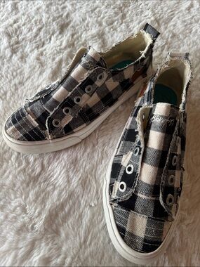 Blowfish buffalo plaid raw edge slip